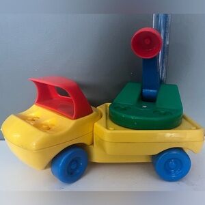 Vintage 1985 Little Tikes Toddle Tots Vehicle Up n Down Cherry Picker Toy Truck